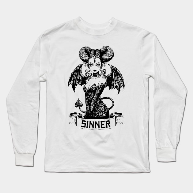 Succubus Sinner Long Sleeve T-Shirt by Daaiana